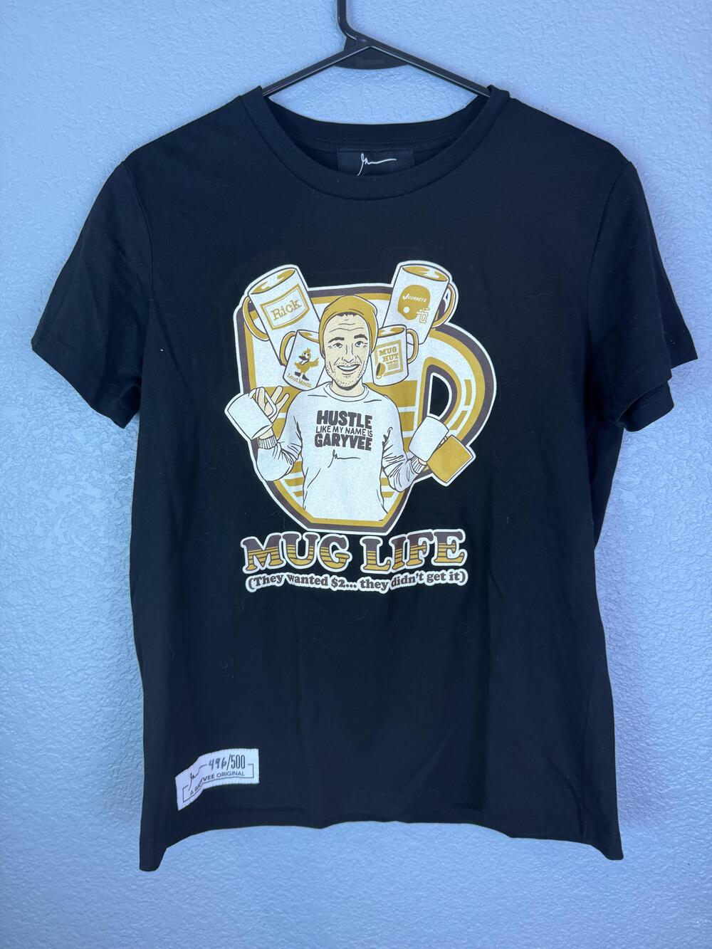 GaryVee Mug Life Shirt Womens Small Limited Edition Hustle Graphic Tee 496/500